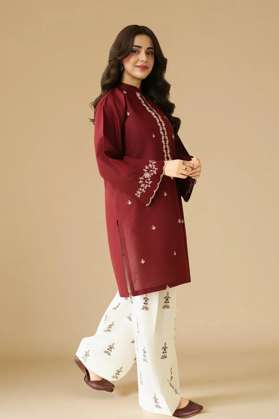 Claret Farshi Shalwar