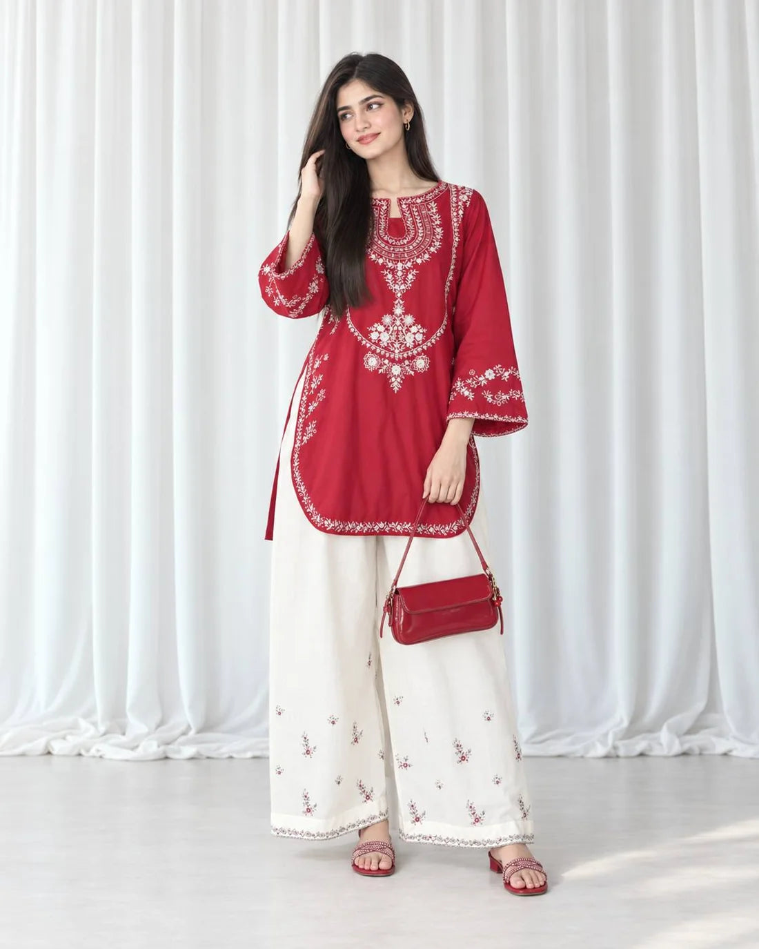 Anmol 2pc (Short Shirt with Farshi Shalwar)