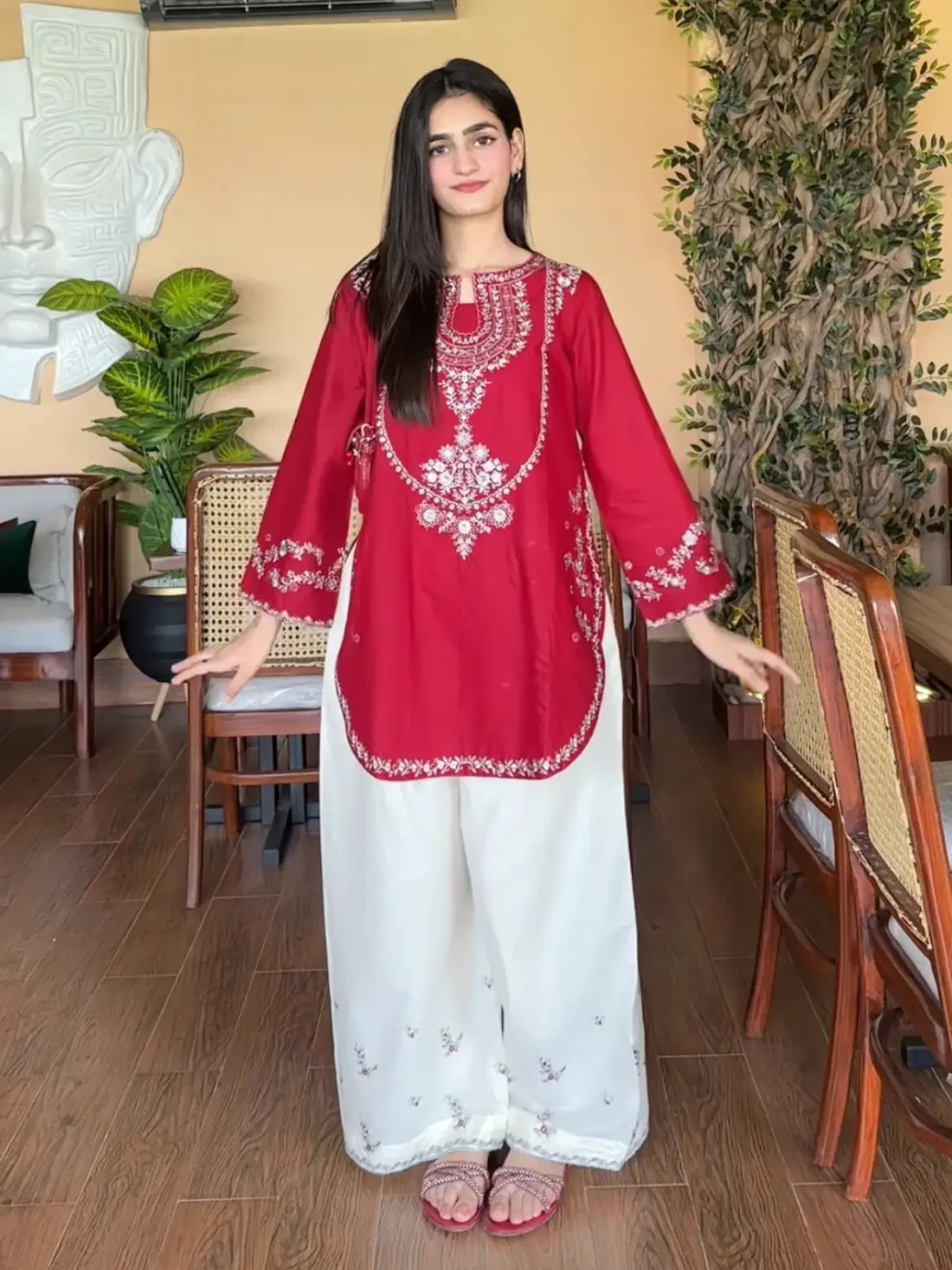 Anmol 2pc (Short Shirt with Farshi Shalwar)