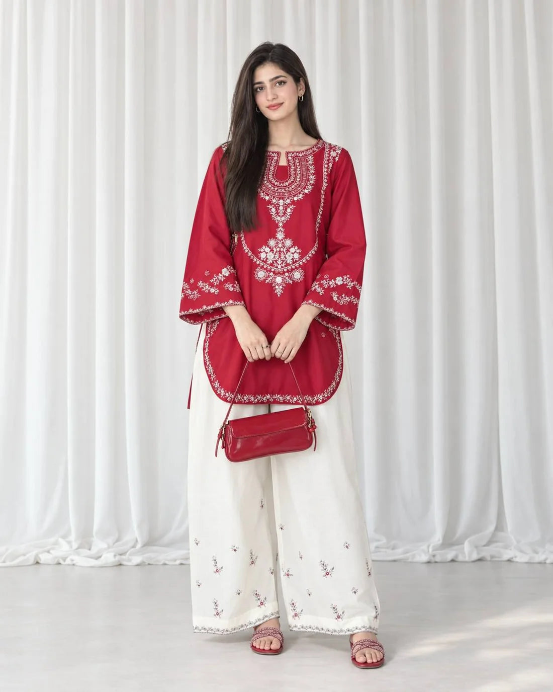 Anmol 2pc (Short Shirt with Farshi Shalwar)