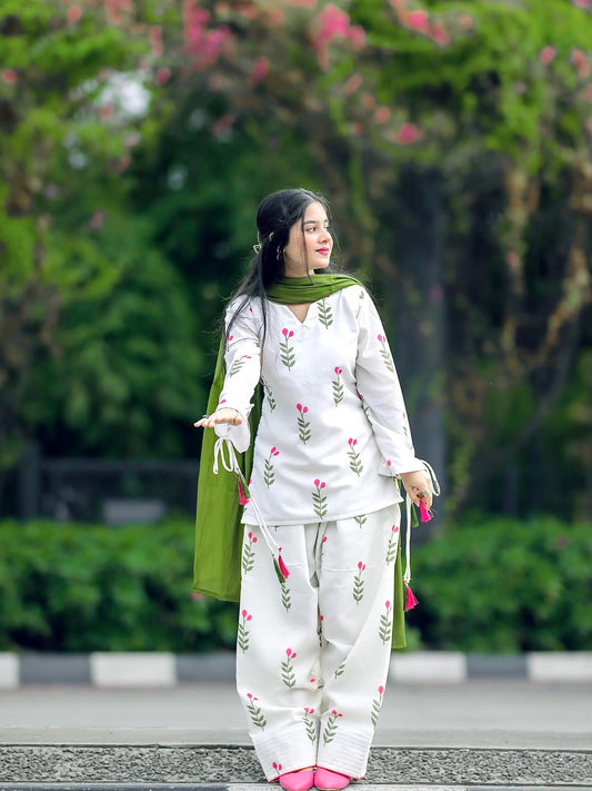 Cotton Comfort Farshi Set – Pure Cambric Elegance