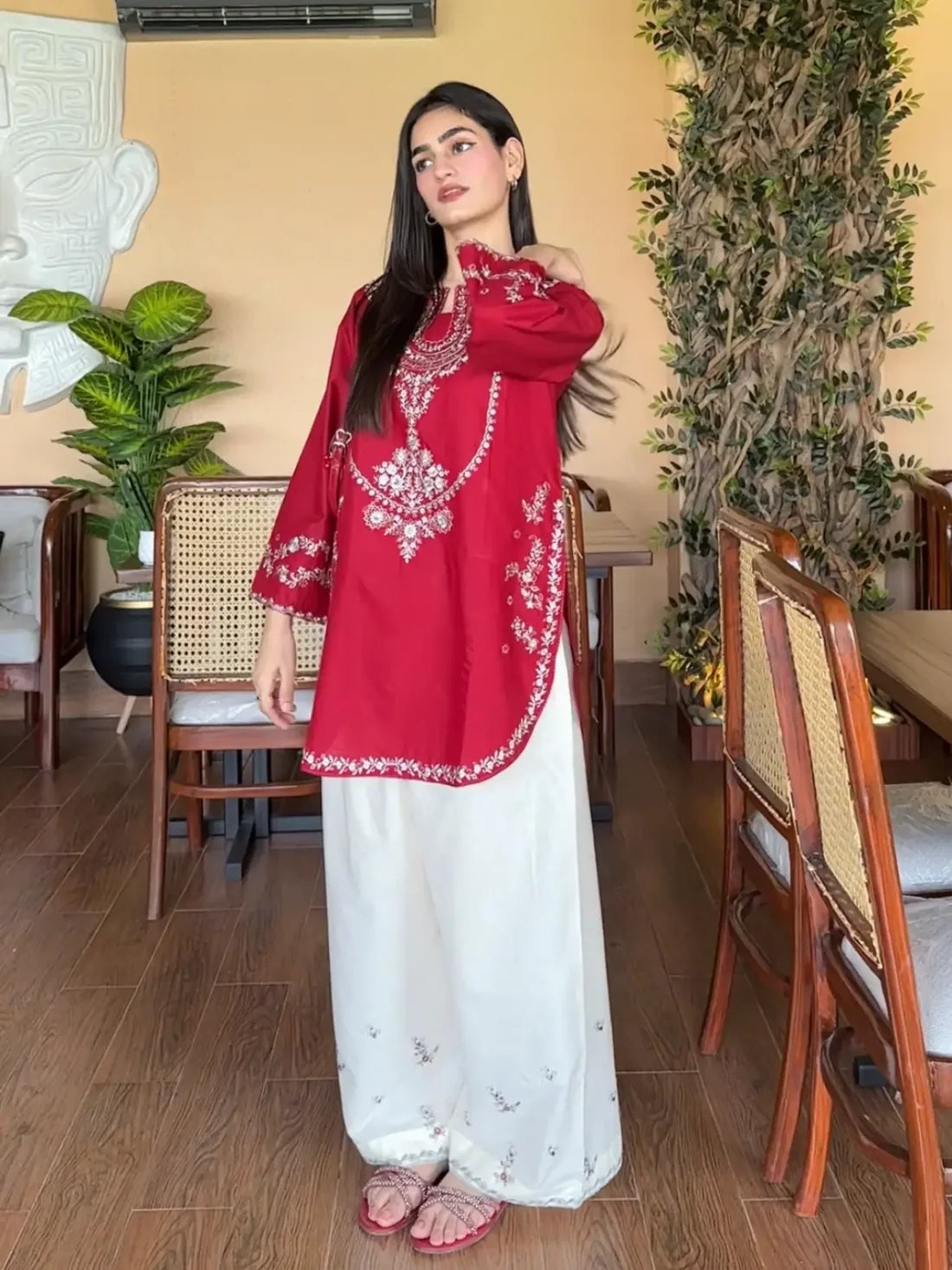 Anmol 2pc (Short Shirt with Farshi Shalwar)