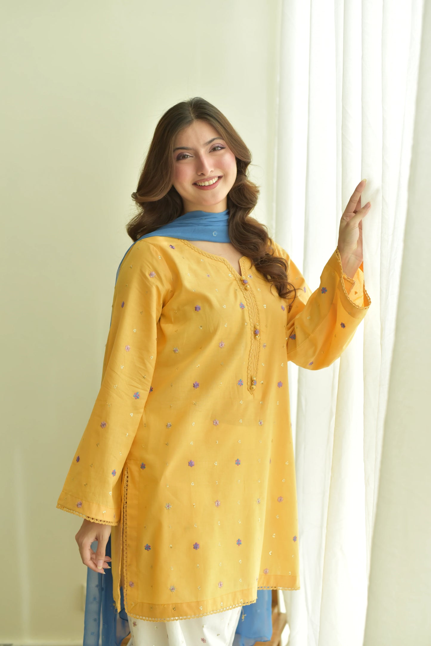 ROSHNI - COTTON LAW EMBROIDERED 3PC