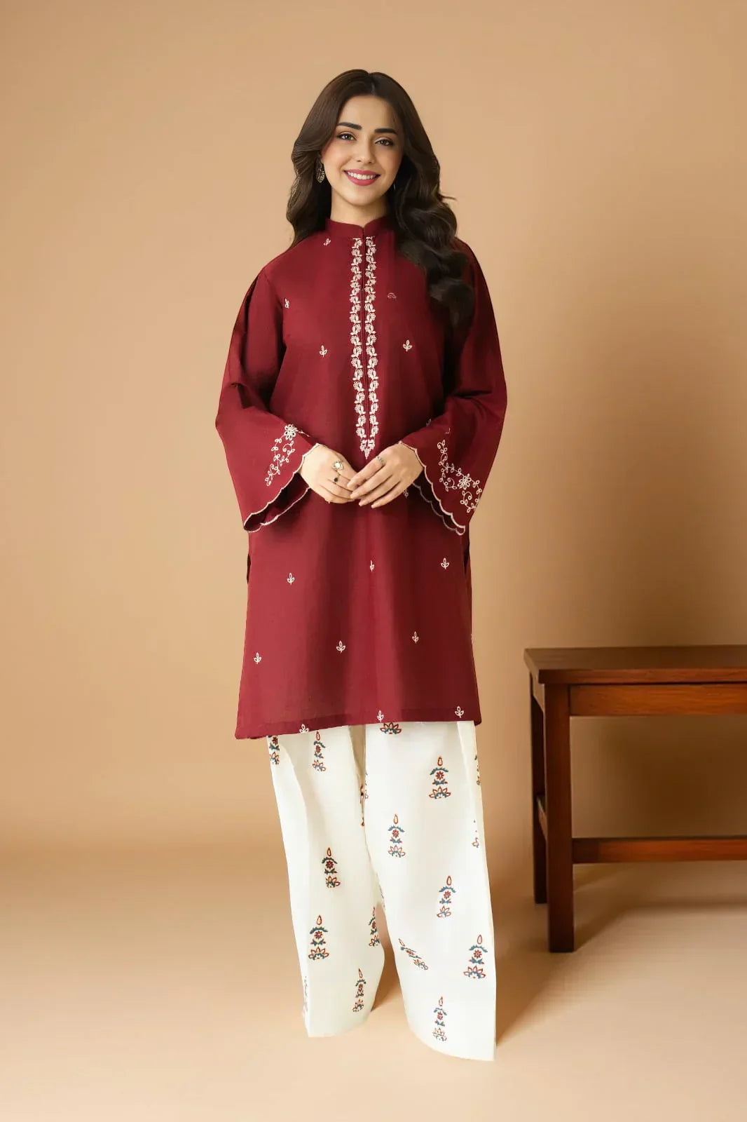 Claret Farshi Shalwar